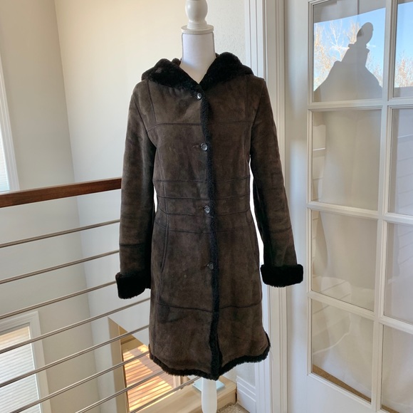 SEARLE shearling suede coat - Picture 1 of 5